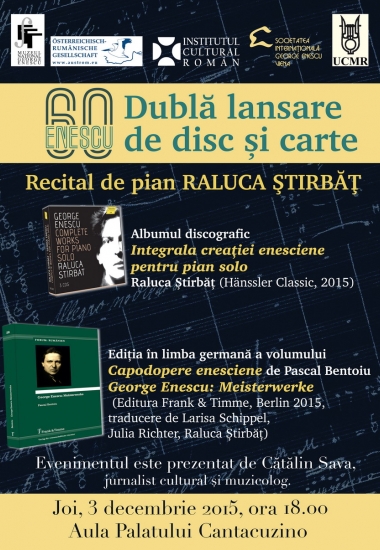 Lansare de disc și carte. Recital de pian Raluca ȘTIRBĂȚ